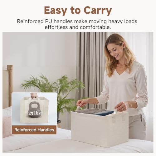 StorageWorks Fabric Storage Bins, Linen Closet Organizers - Image 6