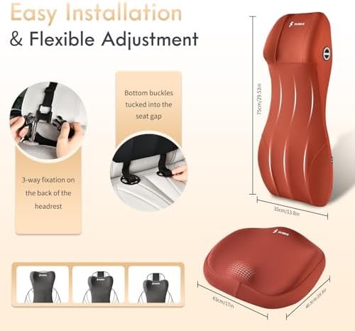 FLORICH Memory Foam Car Seat Cushion and Integrated Neck Pillow Lumbar Support - Image 6