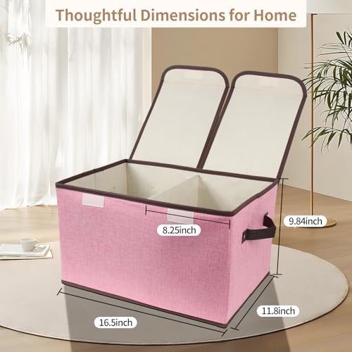 Foldable Fabric Storage Box, 16.5 x 11.8 x 9.8 inches, - Image 2
