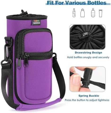 Nuovoware Water Bottle Carrier Bag, 25oz/32oz Bottle Pouch Holder, Adjustable - Image 5