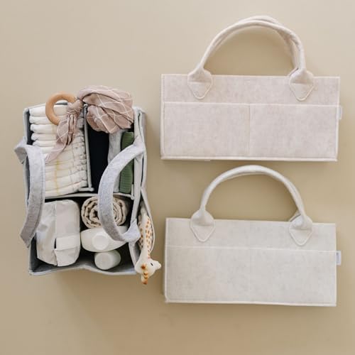 PUTSKA Baby Diaper Caddy Organizer, Felt Nursery Basket - Image 6