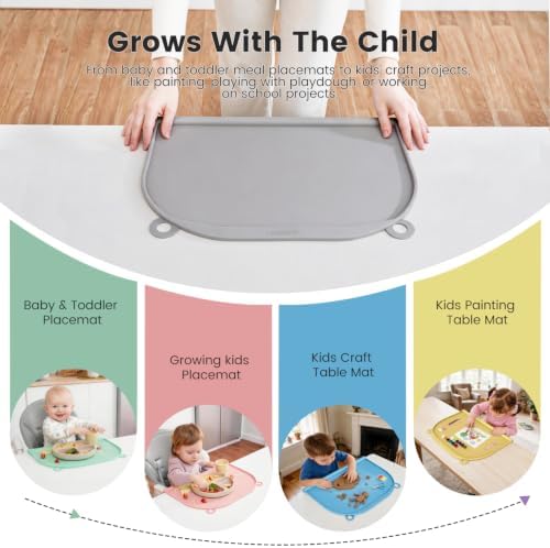 Large Silicone Placemat, Raised Edge Leakproof, Non-Slip - Image 5