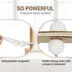 Hion Magnetic Curtain Tiebacks White 6pcs, Curtain Holdbacks Hooks Holders - Image 6