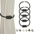 BEL AVENIR Magnetic Curtain Tiebacks 4 Pack Hand-Woven Curtain Ties by BELAVENIR