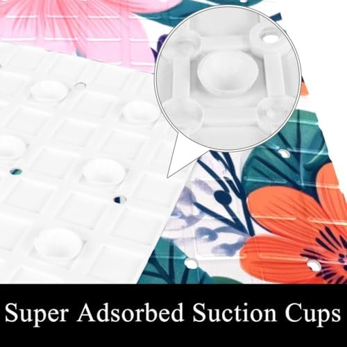 Shower Mat Non Slip, Flowers Berries Anti Slip Bath Mat - Image 3