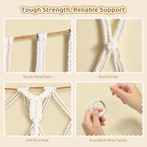 YECAYE Stuffed Animal Net, 60 Inch Plushies Storage, 2 Pack, Cream White - Image 3