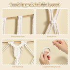 YECAYE Stuffed Animal Net, 60 Inch Plushies Storage, 2 Pack, Cream White - Image 3