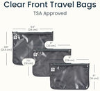 Tiny Twinkle Diaper Bag Organizing Pouches|3 Pack Mess-Proof Clear Front Travel - Image 5