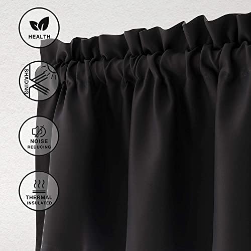 Hiasan Black Valance Curtains for Window 60 x 18 Inches 1 Panel - Image 2