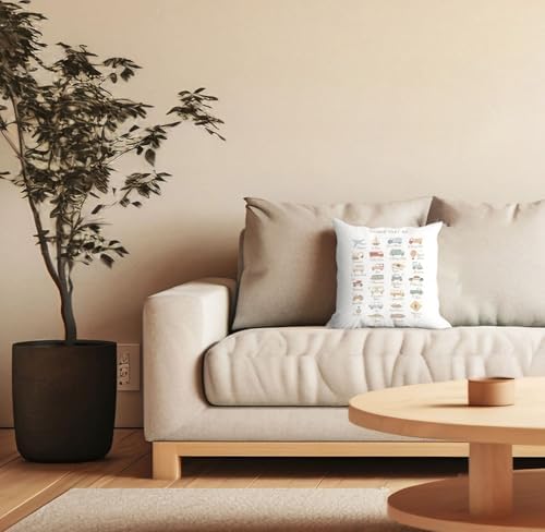 huester Transportation Alphabet Pillow Covers 18x18, Classroom Pillows Cases - Image 3