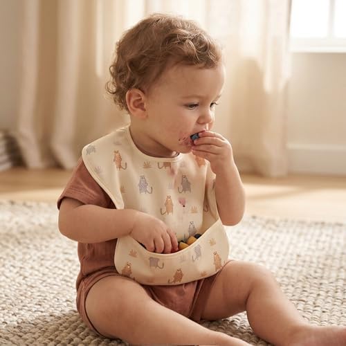 3 Pack Waterproof Baby Bibs for Eating, Mess Proof Feeding Bib - Image 6