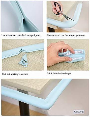 U Shape Extra Thick Furniture Table Edge Protectors Off White 6.5ft x 2 - Image 5