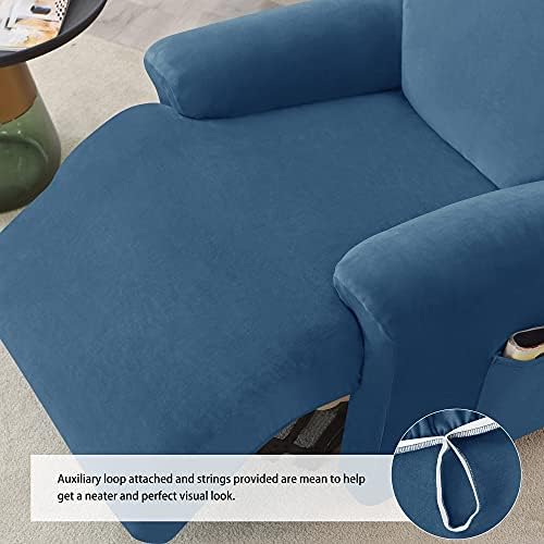 Stretch Recliner Covers, 4-Piece Ultra Soft Velvet Recliner Chair Slipcover - Image 5