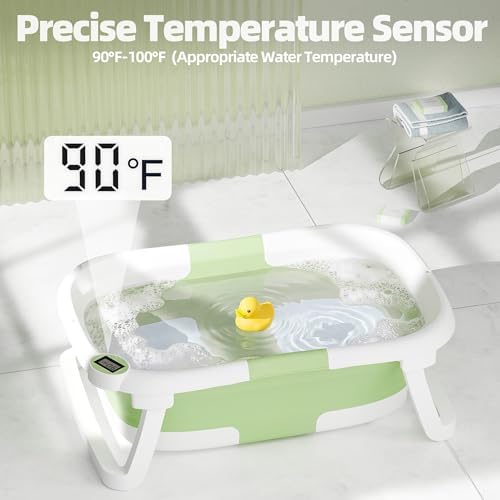 Collapsible Baby Bathtub with Thermometer, 0-36 Months - Image 2