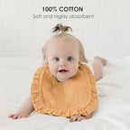 MairMore Muslin Baby Bibs, Ruffle Edge Drool Bibs - Image 3