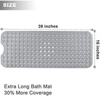 TEESHLY Bathtub Mats for Shower Tub, Extra Long Non-Slip 39 x 16 Inch Bath Mat - Image 4