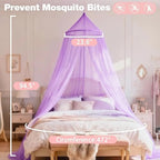 Purple Bed Canopy for Girls, Round Canopy from Ceiling - Image 2