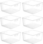 Vtopmart 6 Pack Extra Large Clear Storage Bins, 13x13 Cube Organizer by Vtopmart