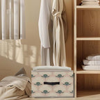 Retro Pink Floral Storage Bins Basket, Mid Century Modern Art Nouveau - Image 3