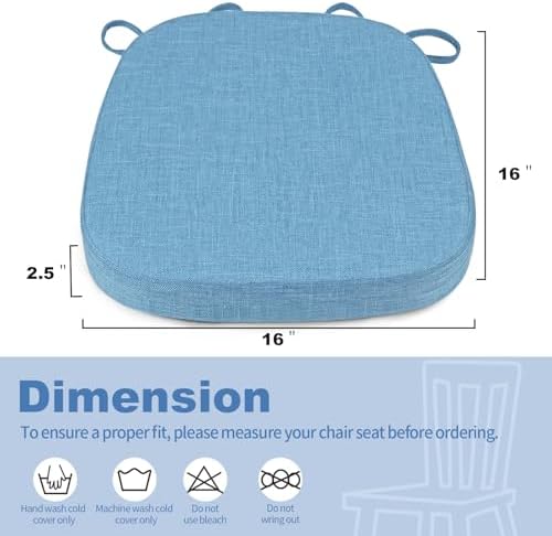 BUYUE Thickened 2.5" Dining Chair Cushions Set of 6, U-Shape High Density Foam - Image 3