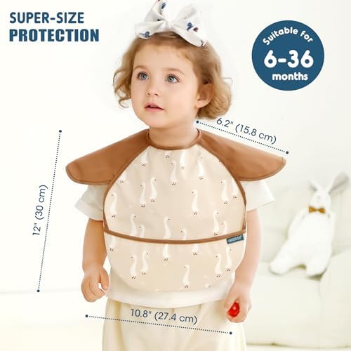 GRSSDER 3-pack Mess Proof Baby Feeding Bibs - Image 3
