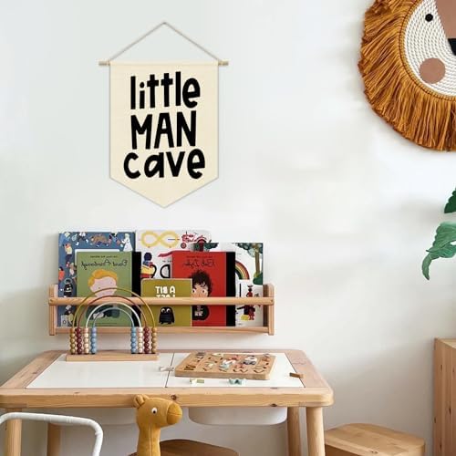 Playroom Decor, Little Man Cave Canvas Banner, Boys Room Wall Hanging Pennant - Image 2