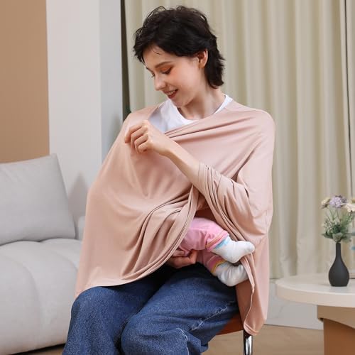 Seejoy Nursing Cover for Breastfeeding, 360°Full Coverage Nursing Poncho - Image 5