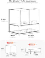 Stackable Storage Drawers Organizer Set of 3 - Image 2