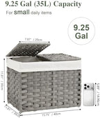 SETVSON Storage Basket with Lid, 9.2 Gal PE Rattan Trunk - Image 2