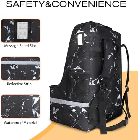 LARIPOP Car Seat Travel Bag for Airplane, Universal Gate Check Car Seat Bag - Image 3