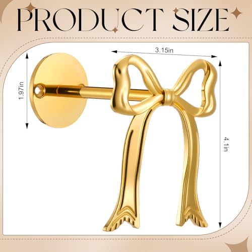 Blulu 2 Pcs Metal Bow Curtain Holdbacks, 4.06 x 3.15 Inches - Image 2