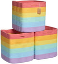 NaturalCozy Storage Cubes 11 Inch Cotton Rope Woven Baskets by NaturalCozy