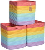 NaturalCozy Storage Cubes 11 Inch Cotton Rope Woven Baskets by NaturalCozy