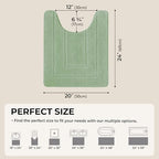 GRANNY SAYS Sage Green U Shaped Toilet Rug 20" x 24", Non-Slip Bath Mat - Image 2