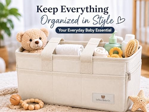 Leilani Baby Diaper Caddy Organizer, Large Portable Nursery Storage Bin - Image 2