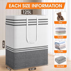 3 Pack Large Laundry Baskets, Laundry Hampers, Freestanding Waterproof - Image 2