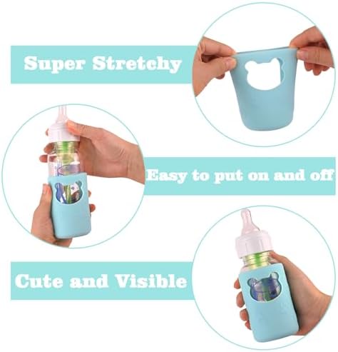 4 Pack Silicone Sleeve for Dr Brown's Natural Narrow Glass Baby Bottle 4 oz - Image 2