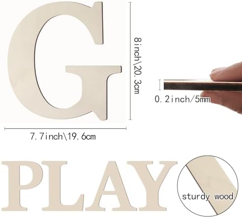 Wooden Letters 8 Inch Large Paintable Wood Letter G - Image 2