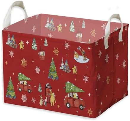 Winnie Theme Christmas Storage Basket, Hamper Winnie Baby Stuff Collapsible by ZsaTuiy
