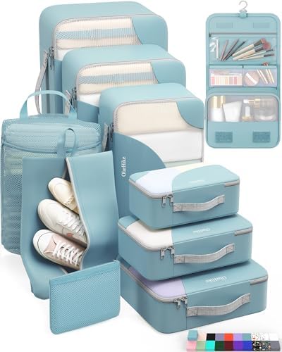 OlarHike 10 Set Packing Cubes for Travel, Gifts for Women Mom, Anti-Tearing by OlarHike