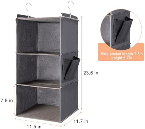 Hanging Closet Organizer and Shelves, 3 Shelves - Image 3