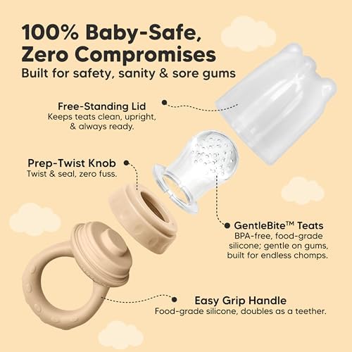 KeaBabies Baby Fruit Feeder 2pk, Silicone Baby Food Feeder - Image 3