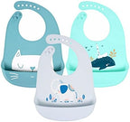 Baby Silicone Feeding Bibs by YINGJEE