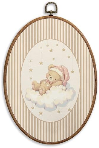 SONMYSULIL Bear Girl Nursery Wall Art Decor, Girls Room Oval Wall Hanging Decor by Unknown