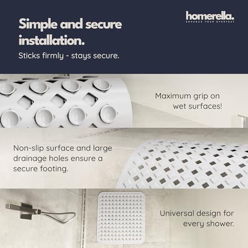 homerella Square Shower Mat Non Slip Anti Mold 21x21 Anti Slip Shower Mat - Image 4
