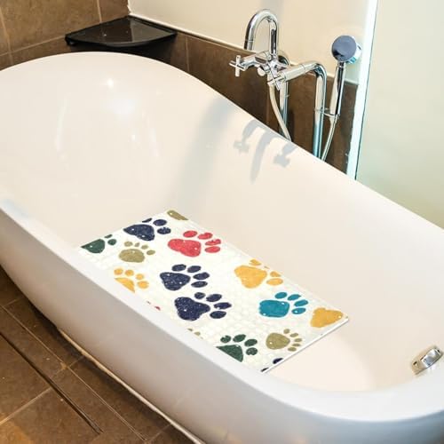 Shower Mat Non Slip 26.8 x 15.1 Inches, Dog Paws Bathtub Mat Shower Stall Mats - Image 5