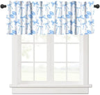 Blue Bow Valance for Girls Bedroom, Watercolor Ribbon Bow Princess Romantic - Image 6