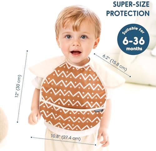 GRSSDER 3-pack Mess Proof Baby Feeding Bibs - Image 3