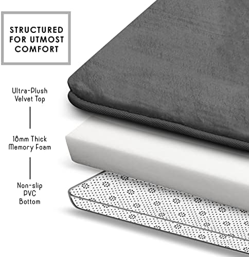 Clara Clark Bathroom Rugs, Velvet Memory Foam Bath Mat, Machine Washable Bath - Image 6