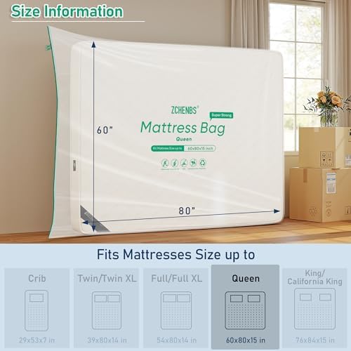 ZCHENBS® - Queen Mattress Bags for Moving, Waterproof Mattress Storage Bag - Image 4